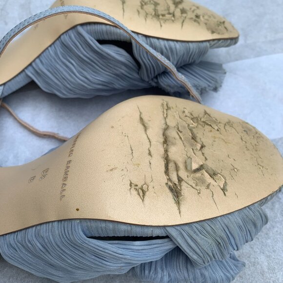 Loeffler Randall Camellia Blue Pleated Bow Heel - Picture 4 of 9